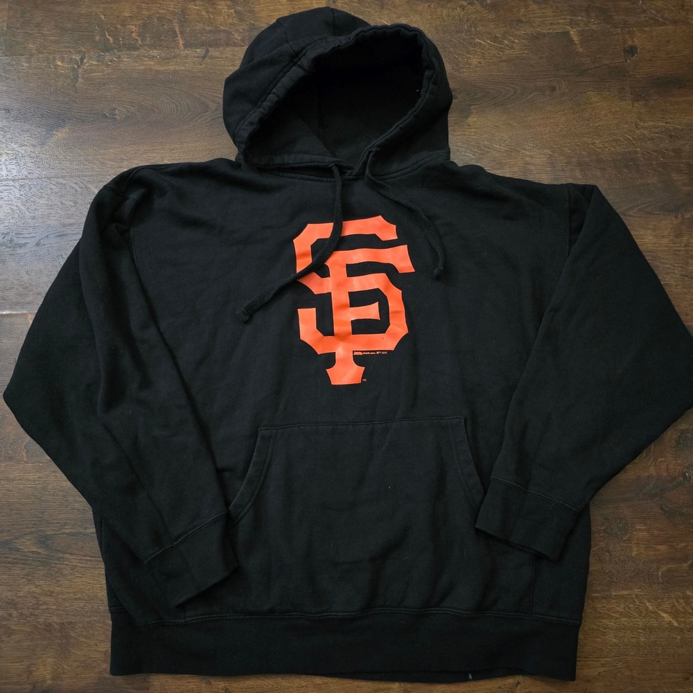 Stitches San Francisco Giants Hoodie Mens 2XL Black Orange MLB Pullover SF